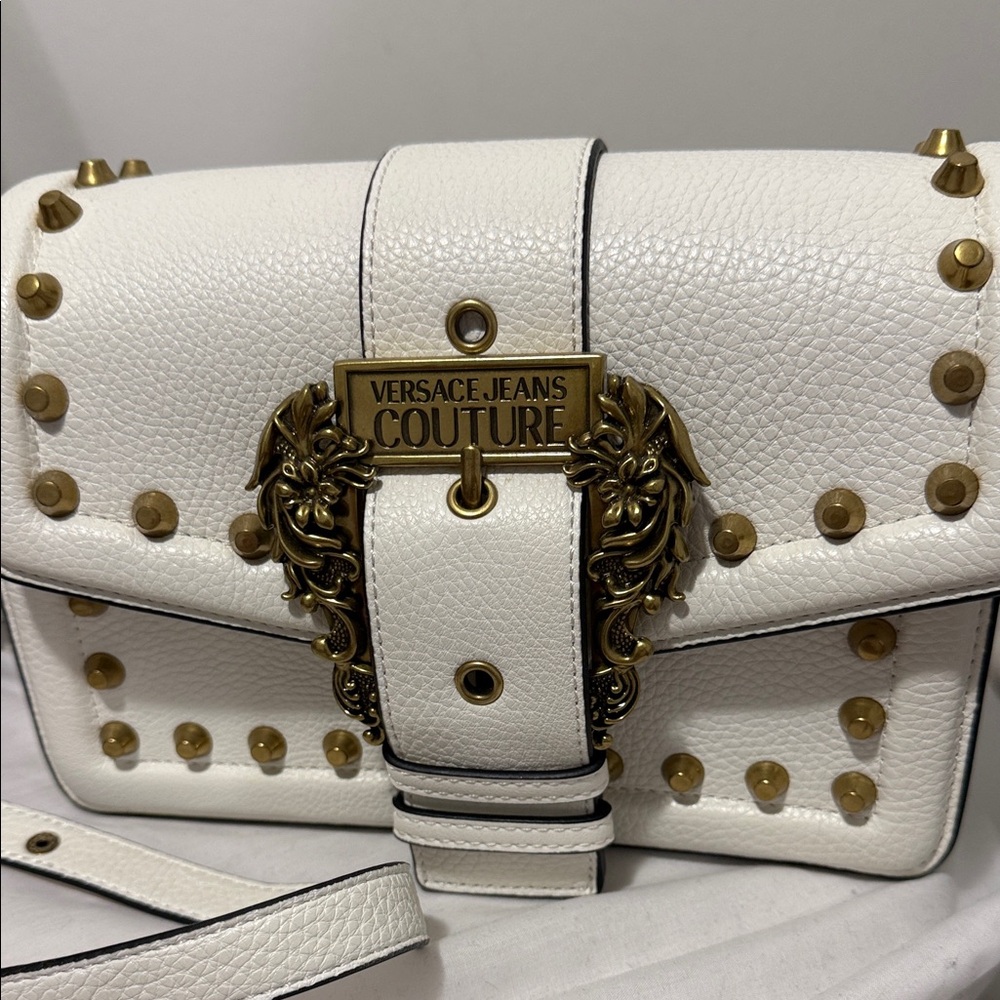 Versace Jeans Couture White and Gold Crossbody Bag